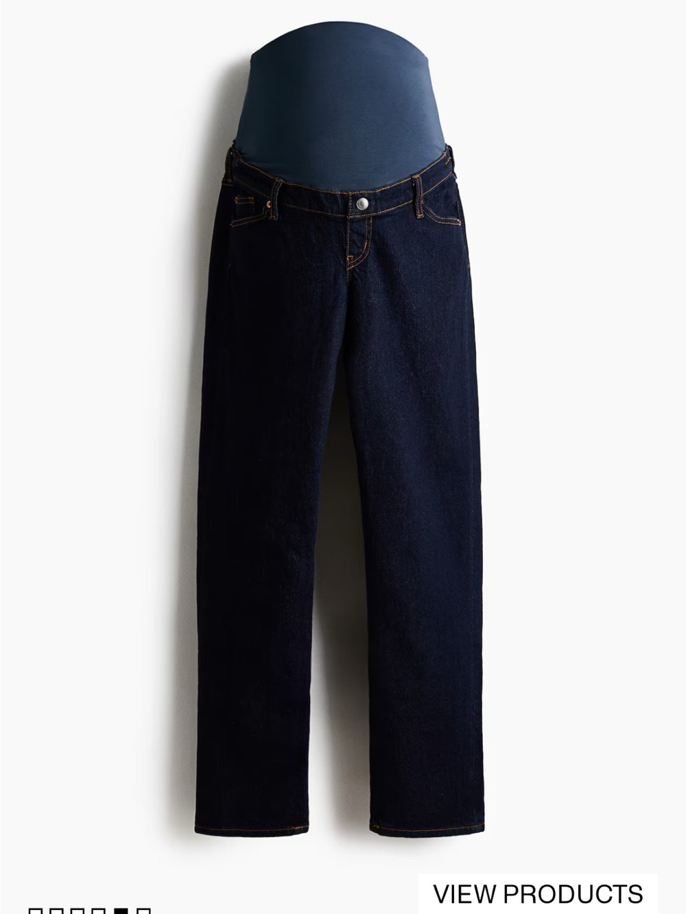 H&M Women's Dark Indigo Straight Leg Maternity Jeans